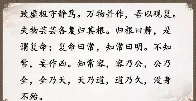 致虚极守静笃万物并作吾以观翻译